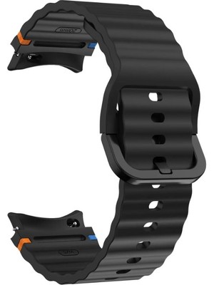 Alstrap Samsung Galaxy Watch 7/fe/6/5/4 Uyumlu Kordon Kavisli Tam Uyumlu Spor Silikon Kordon Dalgalı Tasarım