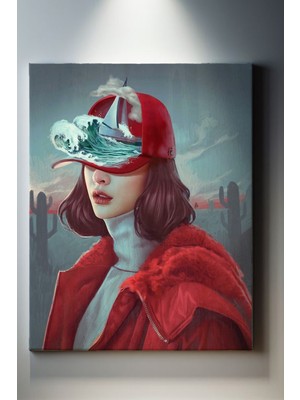 Suala Fütüristik Kadın Portresi Tablosu-2064