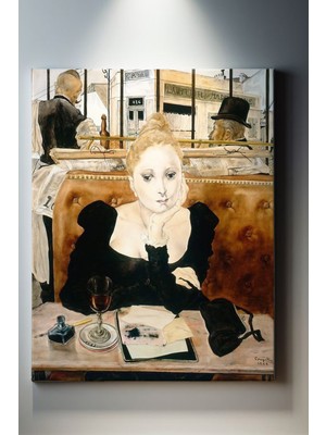 Suala Yalnız Oturan Kadın Tablosu-2140