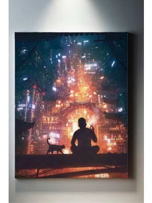 Suala Uzak Doğu Şehrinde Çocuk Ve Kedi Tablosu-2021