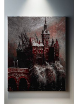 Suala Dağlarda Kale Ile Büyük Kış Manzarası Tablosu-2090