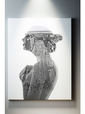 Suala Kadın Silüetinde Şehir Tablosu-1711