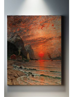 Suala Günbatımında Plaj Deniz Ve Iskele Tablosu-2111