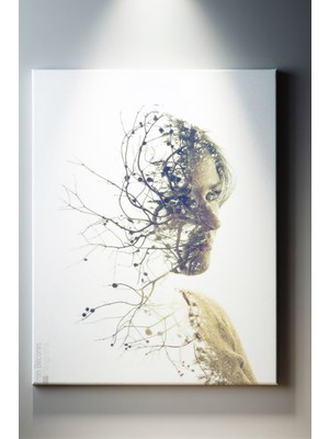 Suala Çiçekli Kadın Silüeti Tablosu-1537