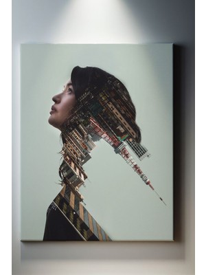 Suala Kadın Silüeti Ve Şehir Tablosu-1521