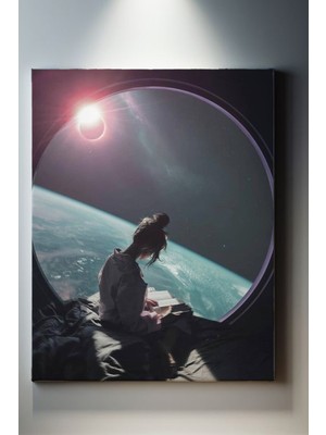 Suala Uzaydaki Kitap Okuyan Kadın Tablosu-2055