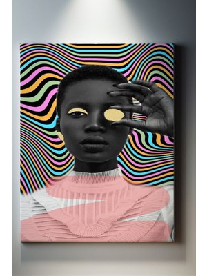 Suala Modern Pop Art Siyahi Kadın Tablosu-1529