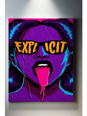 Suala Pop Art Yılan Dilli Kadın Tablosu-1873