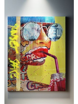 Suala Pop Art Temalı, Kadın Portre Tablo-942