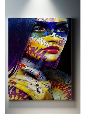 Suala Pop Art Temalı Kadın Portre Tablo-1181