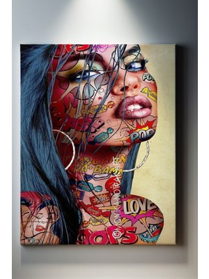 Suala Pop Art Temalı, Kadın Portre Tablo-945