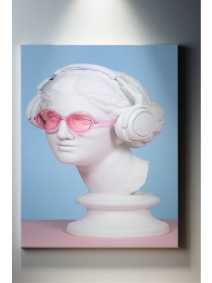 Suala Pembe Gözlüklü Heykel Tablosu-1514