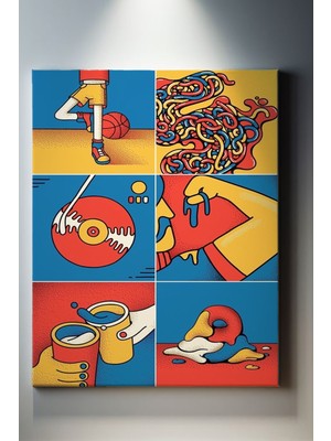 Suala Retro Temalı Illüstrasyon Tablo-1139