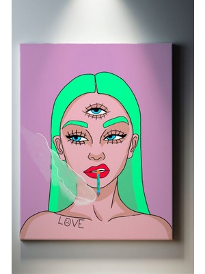 Suala Pop Art Temalı, Deccal Kız Tablo-792