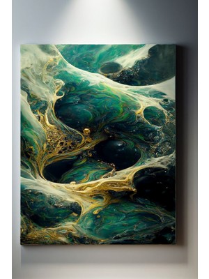 Suala Modern Temalı, Yeşil Mermer Desenli Tablo-543