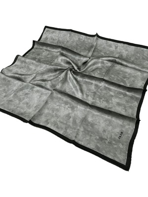 Aker İpek Eşarp - 7208701-374 Gri Siyah Sura