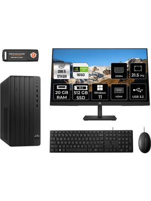 Hp Pro Tower 290 G9 Intel Core I5 12500 20GB 512GB SSD GTX1650/4GB 21.5" Fhd Monitör W11P 6D3A5EA Masaüstü Bilgisayar & Per4 USB Bellek 6D3A5EAMNT4417