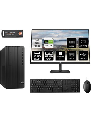 Hp Pro Tower 290 G9 Intel Core I3 13100 12GB 512GB SSD GT730/4GB 21.5" Fhd Monitör W11H 8T2X0ES Masaüstü Bilgisayar & Per4 USB Bellek 8T2X0ESMNT2357