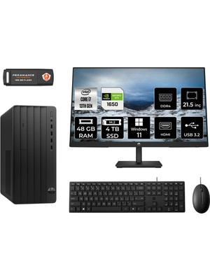 Hp Pro Tower 290 G9 Intel Core I7 13700 48GB 4tb SSD GTX1650/4GB 21.5" Fhd Monitör W11H 8T2X2ES Masaüstü Bilgisayar & Per4 USB Bellek 8T2X2ESMNT4395