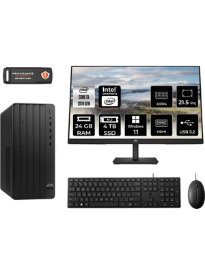 Hp Pro Tower 290 G9 Intel Core I3 13100 24GB 4tb SSD 21.5" Fhd Monitör 8T2X0ES W11H Masaüstü Bilgisayar & Per4 USB Bellek 8T2X0ESMNT375