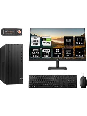 Hp Pro Tower 290 G9 Intel Core I5 13500 36GB 4tb SSD GT1030/4GB 21.5" Fhd Monitör W11H 8T2W9ES Masaüstü Bilgisayar & Per4 USB Bellek 8T2W9ESMNT3385