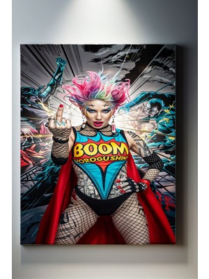 Suala Pop Art Çılgın Kadın Tablosu-1883