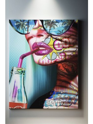 Suala Pop Art Temalı, Kadın Portre Tablo-962