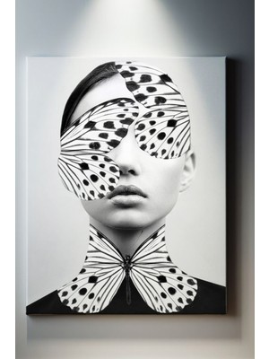 Suala Kelebek Kadın Portre Tablo-1343