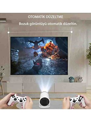 LeaserTech Oyun Konsollu Projektör 2 In 1 Game Projektor Yeni Nesil