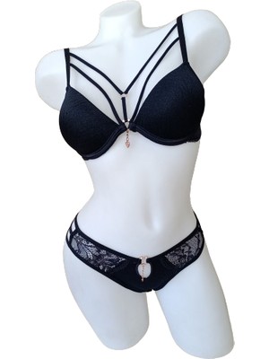 Le Jardin 5020 Violet Bra  Dolgulu Taşlı Sütyen Takımı