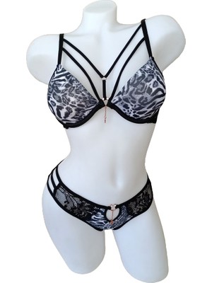 Le Jardin 5020 Violet Bra  Dolgulu Taşlı Sütyen Takımı