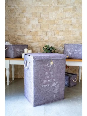 Çerçici Çamaşır Sepeti - Eşya Saklama Kutusu Keçe - Mega Boy