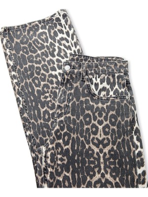 İpekyol Leopar Desen Jean Pantolon