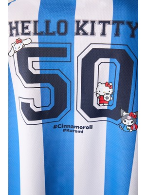 Penti Mavi Çizgili Sanrio Baskı Oversize Futbol Tişört