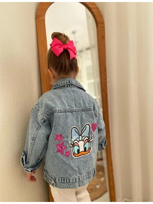 Dudor Kids Kız Çocuk Mevsimlik Daisy Kot Mont-Kot Ceket