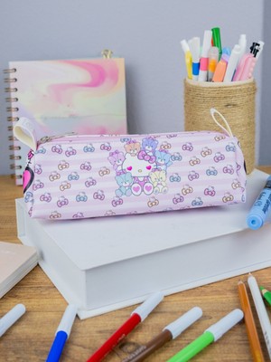 OneSize Kalem Kutusu Love Kitty Temalı Üçgen Tasarım Vegan Deri Kalemlik