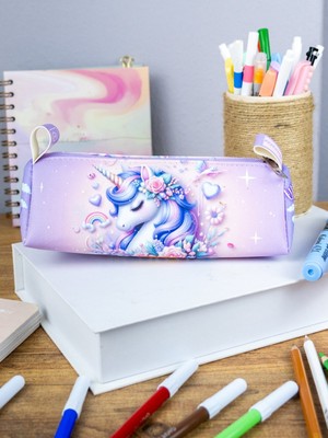 OneSize Kalem Kutusu Unicorn World Üçgen Tasarım Vegan Deri Kalemlik