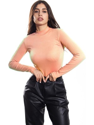 ALYA UNDERWEAR Kaşkorse Yarım Boğazlı Body Sweatshirt, Yavru Ağzı