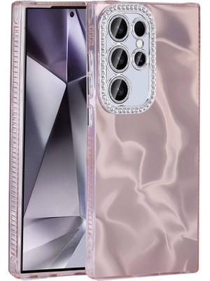 ZORE Samsung Galaxy S23 Ultra Kılıf Airbagli Parlak Taş Detay Tasarımlı Esila Kapak
