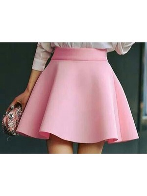 Mnk Baby & Kids Kloş MNK0565 Etek Pembe Renkli 7 Yaş Kız Çocuk Scuba Kumaş 23 Nisan Modeli