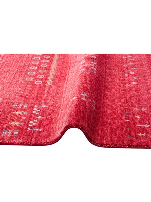 Carpetdocia Oushak Carnaval %100 Naturel Kolay Temizlenir El Emeğiyle Üretilen Tensel Modern Uşak Halısı 06 Red