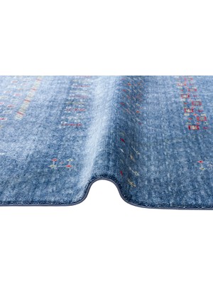 Carpetdocia Oushak Carnaval %100 Naturel Kolay Temizlenir El Emeğiyle Üretilen Tensel Modern Uşak Halısı 06 Blue