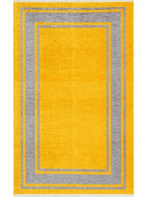 Carpetdocia Yellowstone Pamuklu Yıkanabilir Çift Taraflı Oturma Odası Koridor Mutfak Iskandinav Kilim 06GREYYEL