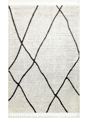 Carpetdocia Tabasco Serisi Etnik Desenli Oturma Odası Salon Koridor Modern Iskindinav Halı Tab 07 Whıte Black