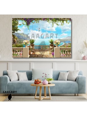 Gaagart Tekli Yatay Kanvas Duvar Tablosu Huzur Deniz Manzarası ve Kuş