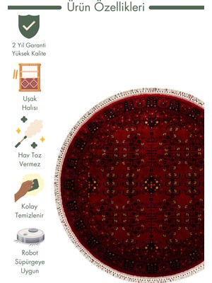 Carpetdocia Kabil Afgan Yağcıbedir Desenli El Emeğiyle Özel Tezgahlarda Üretilen Tensel Uşak Halısı 959 Red Q