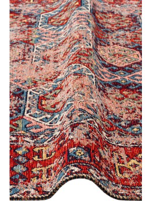 Carpetdocia Kapadokya Antik Desenli Oturma Odası Salon Mutfak Koridor Yıkanabilir Kaymaz Tabanlı Kilim 03 Multy