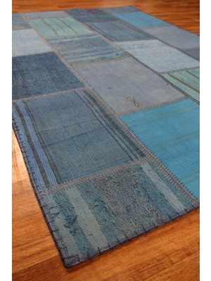 Carpetdocia Maldives %100 Naturel Pamuk Yün Salon Oturma Odası Geleneksel Kendir Patchwork Kilim 01 Navy