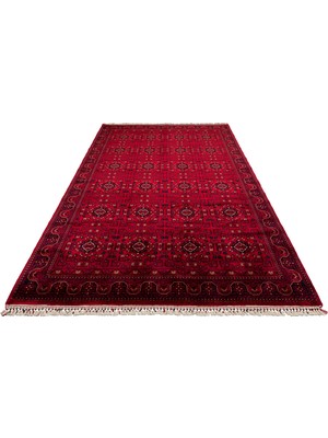 Carpetdocia Kabil Afgan Yağcıbedir Desenli El Emeğiyle Özel Tezgahlarda Üretilen Tensel Uşak Halısı 960 Red