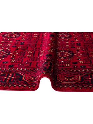 Carpetdocia Kabil Afgan Yağcıbedir Desenli El Emeğiyle Özel Tezgahlarda Üretilen Tensel Uşak Halısı 960 Red